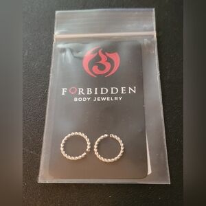 Forbidden Body Jewelry Nose Rings Set Surgical Steel Braided Hoops 14G